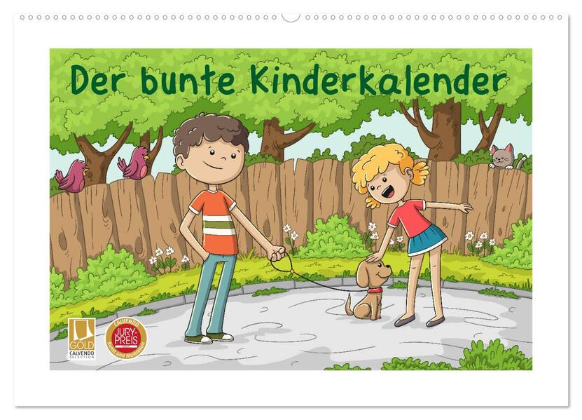 Der bunte Kinderkalender (Wandkalender 2026 DIN A2 quer) CALVENDO Monatskalender