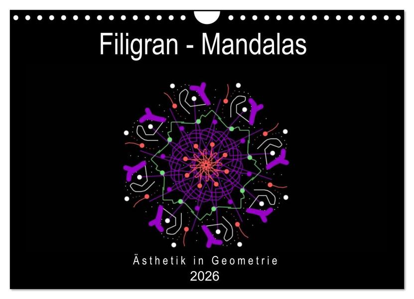 Filigran - Mandalas (Wandkalender 2026 DIN A4 quer) CALVENDO Monatskalender