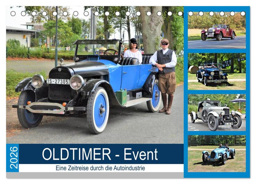 OLDTIMER-Event (Tischkalender 2026 DIN A5 quer) CALVENDO Monatskalender