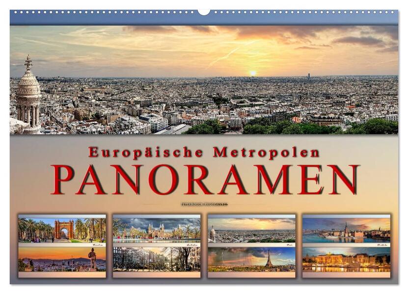 Europäische Metropolen - Panoramen (Wandkalender 2026 DIN A2 quer) CALVENDO Monatskalender