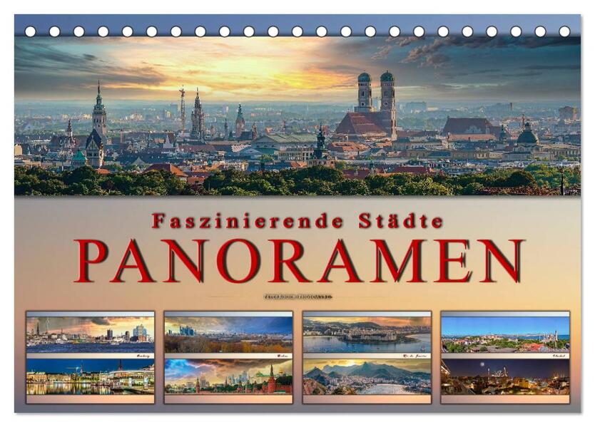 Faszinierende Städte Panoramen (Tischkalender 2026 DIN A5 quer) CALVENDO Monatskalender