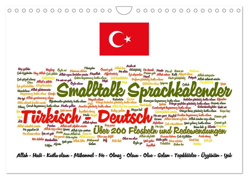 Smalltalk Sprachkalender Türkisch-Deutsch (Wandkalender 2026 DIN A4 quer) CALVENDO Monatskalender