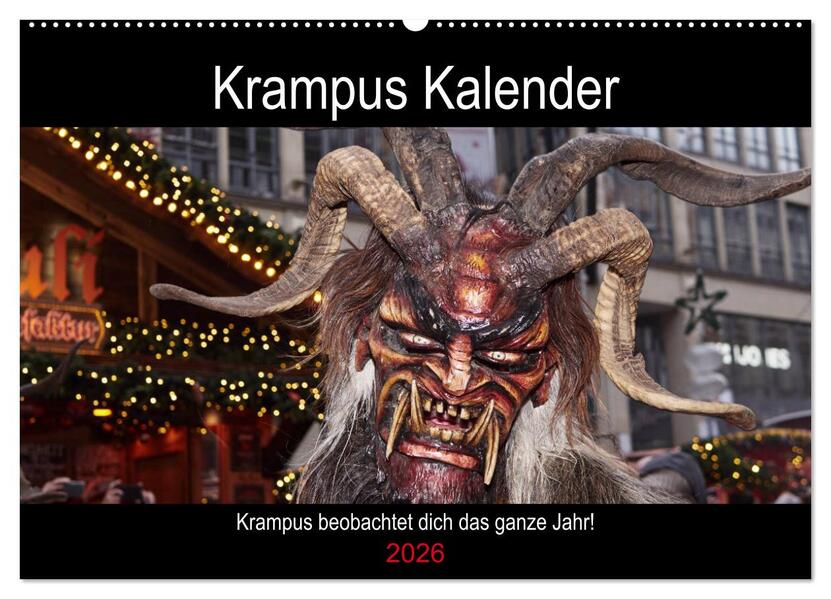 Krampus Kalender 2026 (Wandkalender 2026 DIN A2 quer) CALVENDO Monatskalender