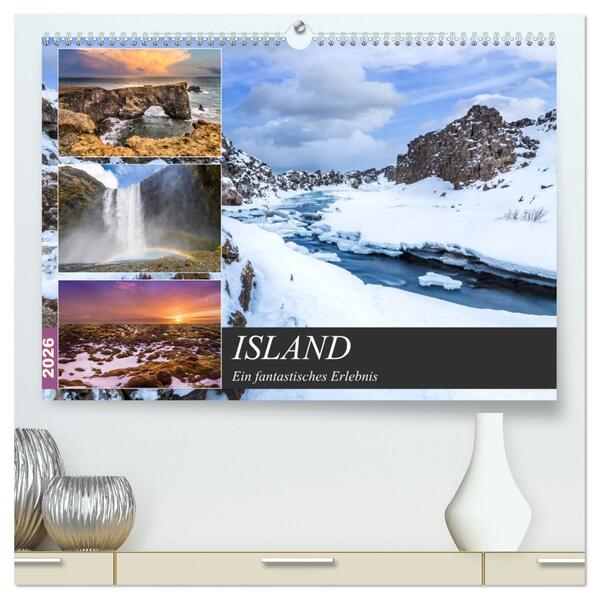 ISLAND Ein fantastisches Erlebnis (hochwertiger Premium Wandkalender 2026 DIN A2 quer) Kunstdruck in Hochglanz