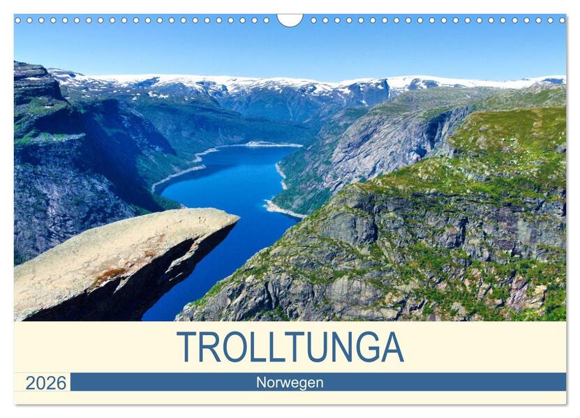 Trolltunga (Wandkalender 2026 DIN A3 quer) CALVENDO Monatskalender