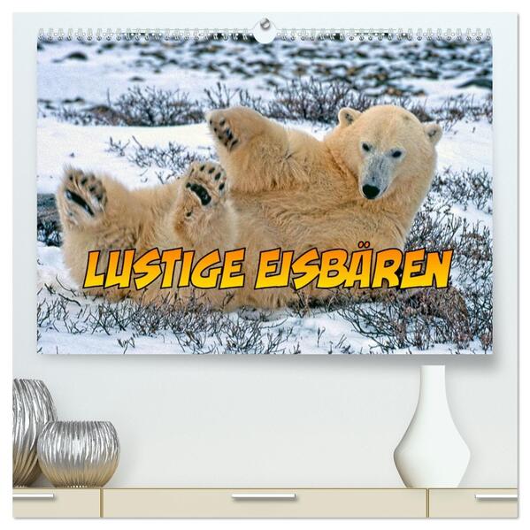 Lustige Eisbären (hochwertiger Premium Wandkalender 2026 DIN A2 quer) Kunstdruck in Hochglanz