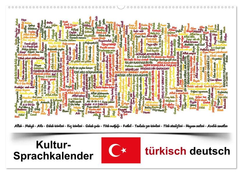 Kultur-Sprachkalender Türkisch-Deutsch (Wandkalender 2026 DIN A2 quer) CALVENDO Monatskalender