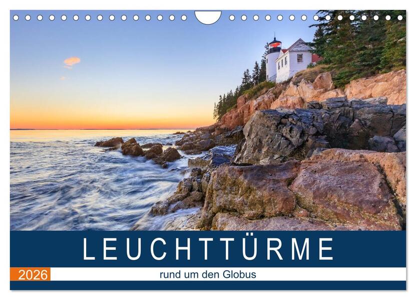 LEUCHTTÜRME - rund um den Globus (Wandkalender 2026 DIN A4 quer) CALVENDO Monatskalender