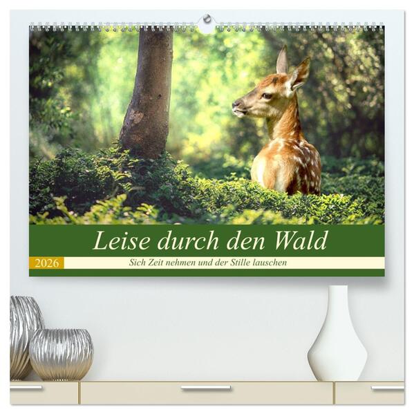 Leise durch den Wald. Sich Zeit nehmen und der Stille lauschen (hochwertiger Premium Wandkalender 2026 DIN A2 quer) Kunstdruck in Hochglanz
