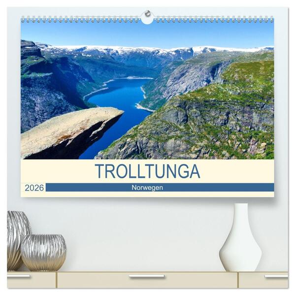 Trolltunga (hochwertiger Premium Wandkalender 2026 DIN A2 quer) Kunstdruck in Hochglanz