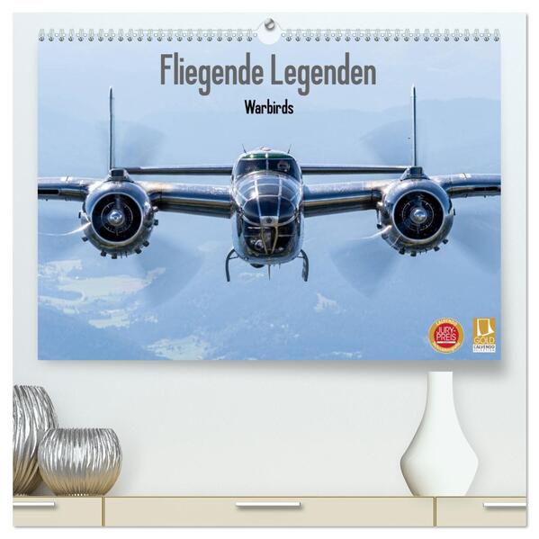 Fliegende Legenden - Warbirds (hochwertiger Premium Wandkalender 2026 DIN A2 quer) Kunstdruck in Hochglanz