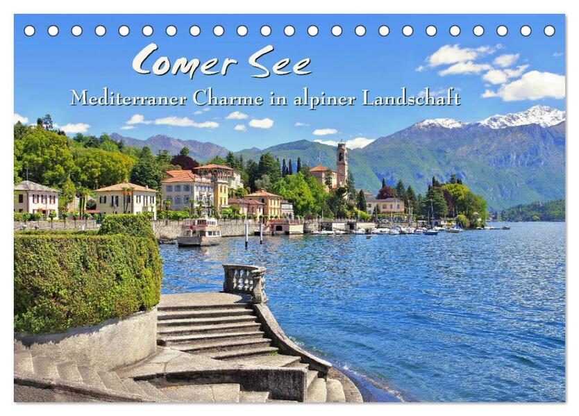 Comer See - Mediterraner Charme in alpiner Landschaft (Tischkalender 2026 DIN A5 quer) CALVENDO Monatskalender