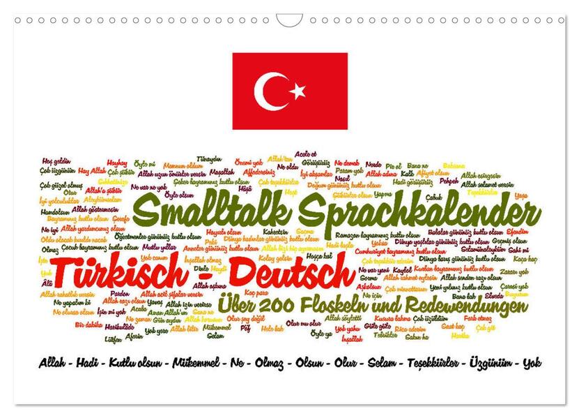 Smalltalk Sprachkalender Türkisch-Deutsch (Wandkalender 2026 DIN A3 quer) CALVENDO Monatskalender