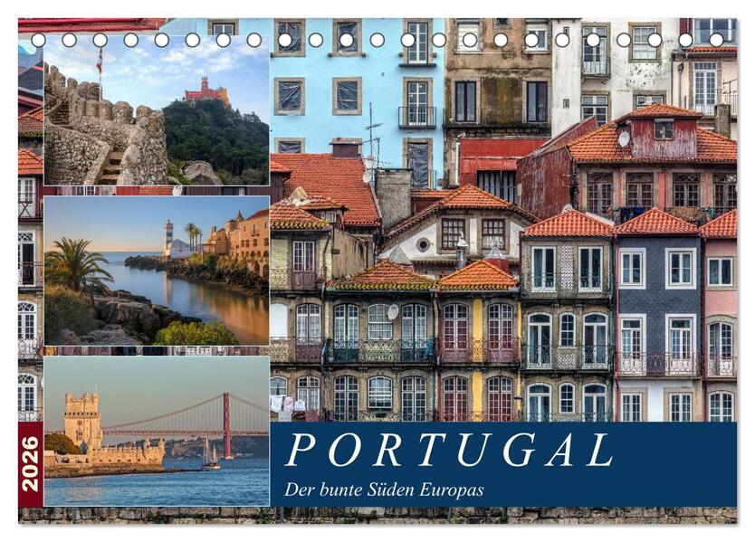 Portugal der bunte Süden Europas (Tischkalender 2026 DIN A5 quer) CALVENDO Monatskalender