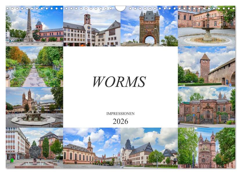 Worms Impressionen (Wandkalender 2026 DIN A3 quer) CALVENDO Monatskalender