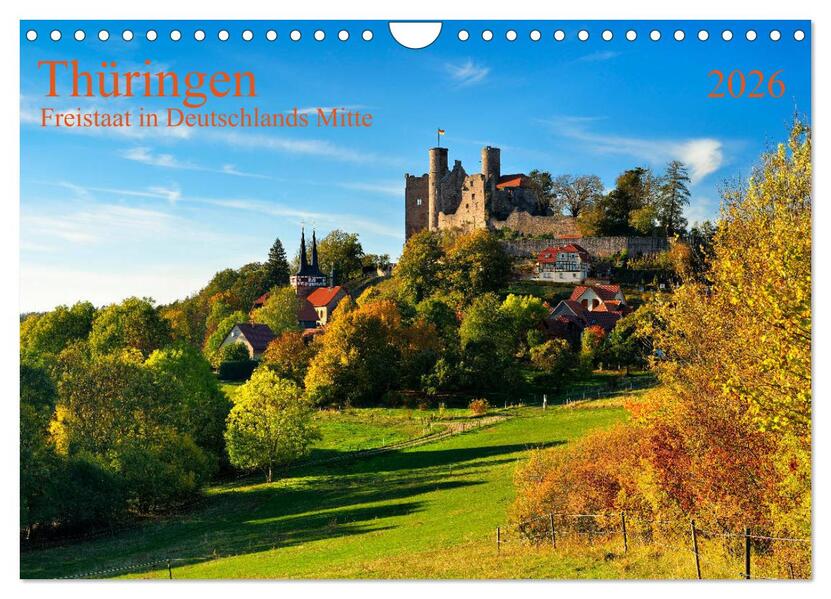 Thüringen Freistaat in Deutschlands Mitte (Wandkalender 2026 DIN A4 quer) CALVENDO Monatskalender