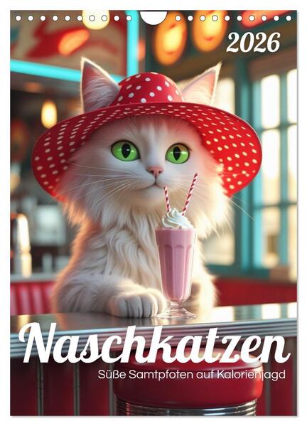 Naschkatzen - Süße Samtpfoten auf Kalorienjagd (Wandkalender 2026 DIN A4 hoch) CALVENDO Monatskalender