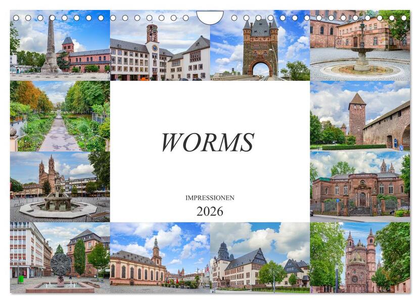 Worms Impressionen (Wandkalender 2026 DIN A4 quer) CALVENDO Monatskalender