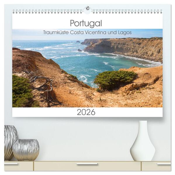 Portugal - Traumküste Costa Vicentina und Lagos (hochwertiger Premium Wandkalender 2026 DIN A2 quer) Kunstdruck in Hochglanz
