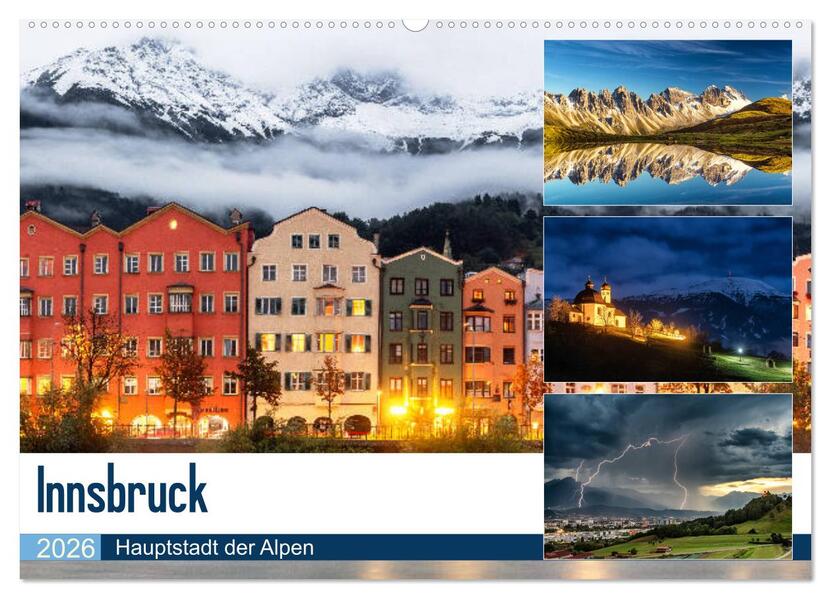Innsbruck - Hauptstadt der Alpen (Wandkalender 2026 DIN A2 quer) CALVENDO Monatskalender