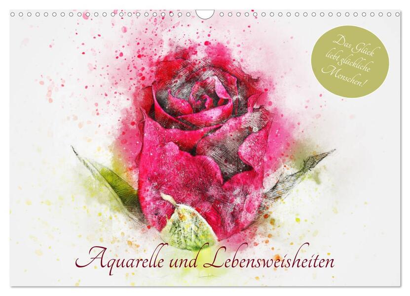 Aquarelle und Lebensweisheiten (Wandkalender 2026 DIN A3 quer) CALVENDO Monatskalender
