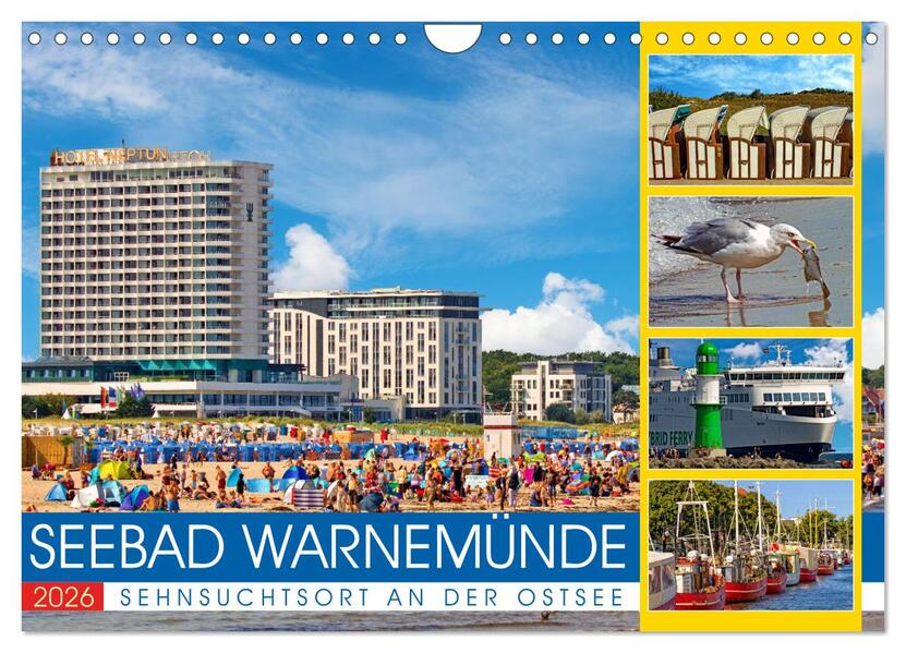 Seebad Warnemünde - Sehnsuchtsort an der Ostsee (Wandkalender 2026 DIN A4 quer) CALVENDO Monatskalender