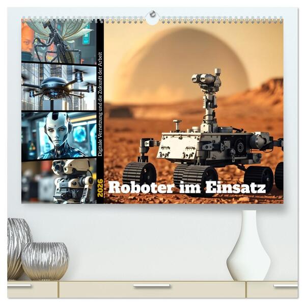 Roboter im Einsatz - Digitale Vernetzung und die Zukunft der Arbeit (hochwertiger Premium Wandkalender 2026 DIN A2 quer) Kunstdruck in Hochglanz