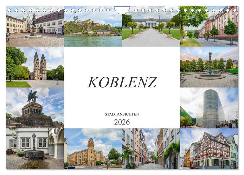 Koblenz Stadtansichten (Wandkalender 2026 DIN A4 quer) CALVENDO Monatskalender