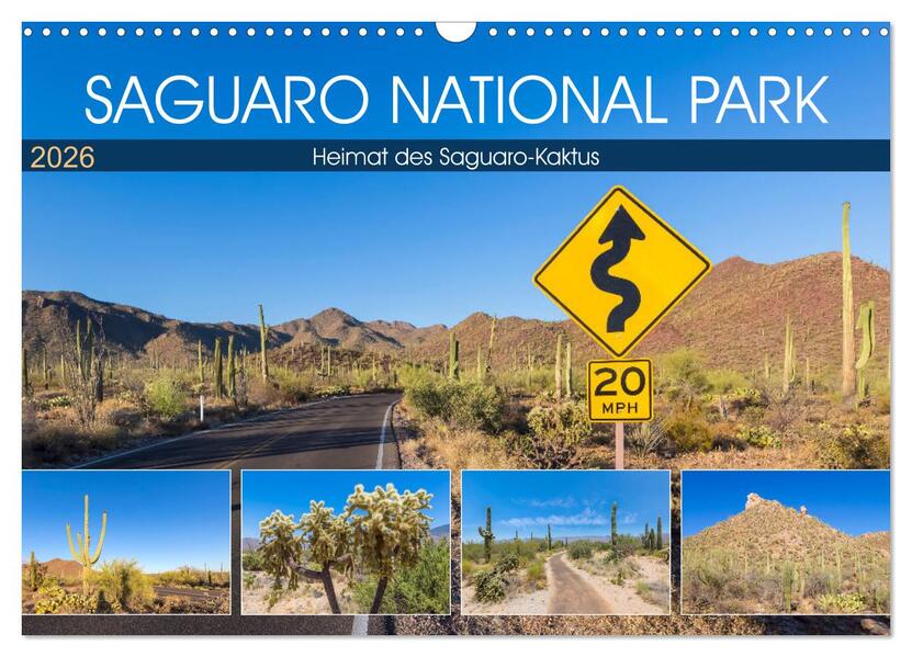 SAGUARO NATIONAL PARK Heimat des Saguaro-Kaktus (Wandkalender 2026 DIN A3 quer) CALVENDO Monatskalender