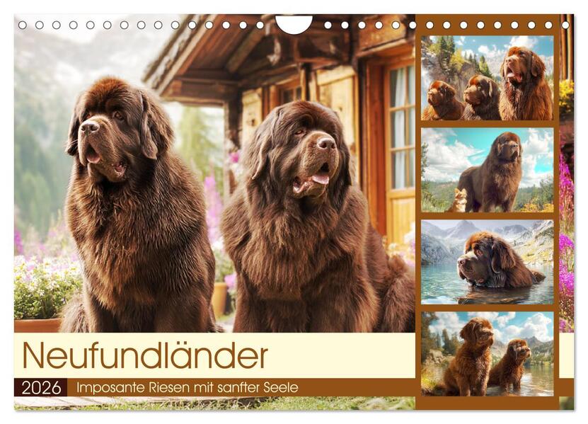 Neufundländer. Imposante Riesen mit sanfter Seele (Wandkalender 2026 DIN A4 quer) CALVENDO Monatskalender