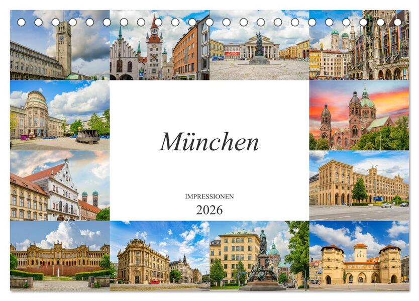 München Impressionen (Tischkalender 2026 DIN A5 quer) CALVENDO Monatskalender