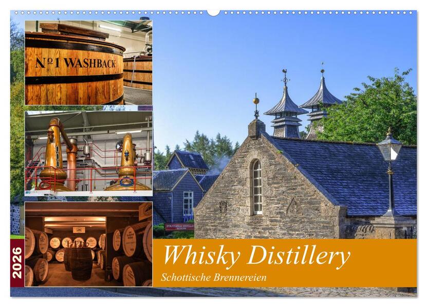 Whisky Distillery - Schottische Brennereien (Wandkalender 2026 DIN A2 quer) CALVENDO Monatskalender