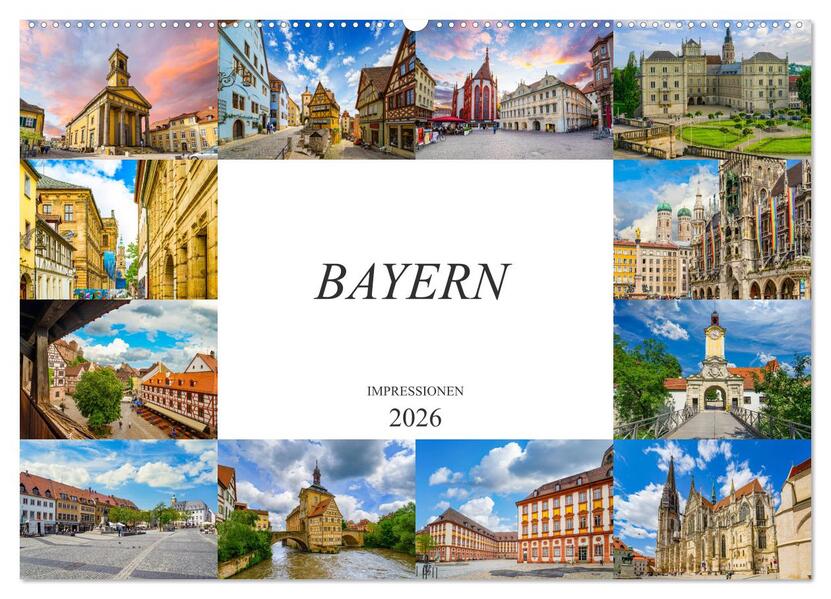 Bayern Impressionen (Wandkalender 2026 DIN A2 quer) CALVENDO Monatskalender
