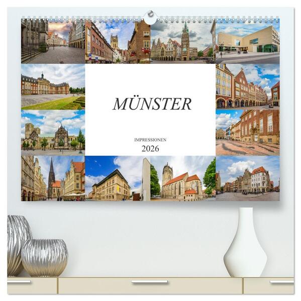 Münster Impressionen (hochwertiger Premium Wandkalender 2026 DIN A2 quer) Kunstdruck in Hochglanz