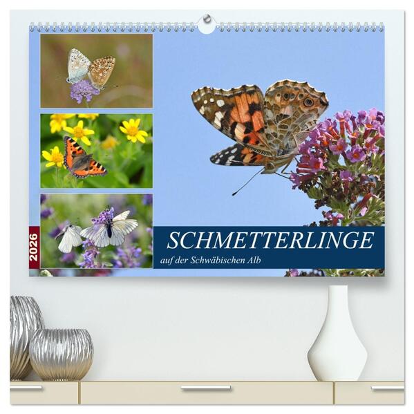 Schmetterlinge auf der Schwäbischen Alb (hochwertiger Premium Wandkalender 2026 DIN A2 quer) Kunstdruck in Hochglanz