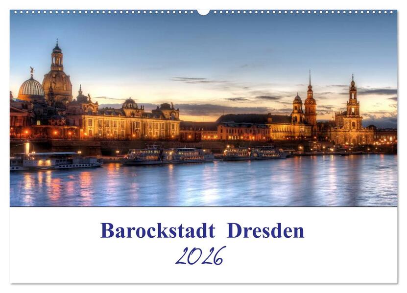 Barockstadt Dresden (Wandkalender 2026 DIN A2 quer) CALVENDO Monatskalender