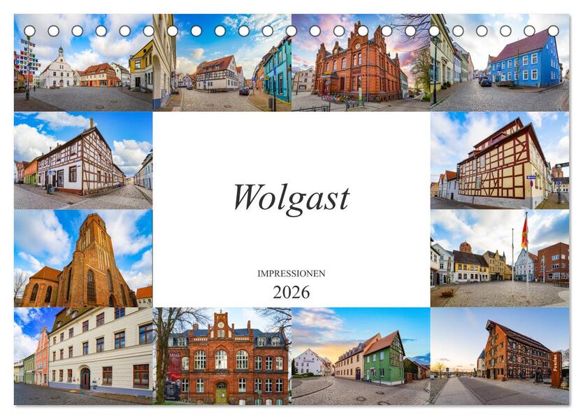 Wolgast Impressionen (Tischkalender 2026 DIN A5 quer) CALVENDO Monatskalender