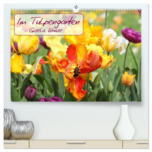 Im Tulpengarten (hochwertiger Premium Wandkalender 2026 DIN A2 quer) Kunstdruck in Hochglanz