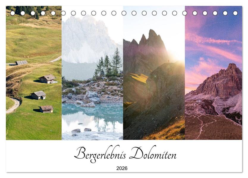 Bergerlebnis Dolomiten (Tischkalender 2026 DIN A5 quer) CALVENDO Monatskalender