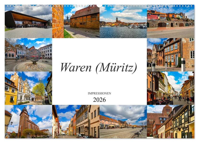 Waren Müritz Impressionen (Wandkalender 2026 DIN A2 quer) CALVENDO Monatskalender