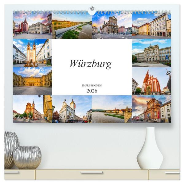 Würzburg Impressionen (hochwertiger Premium Wandkalender 2026 DIN A2 quer) Kunstdruck in Hochglanz