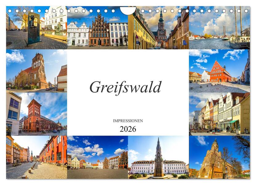 Greifswald Impressionen (Wandkalender 2026 DIN A4 quer) CALVENDO Monatskalender