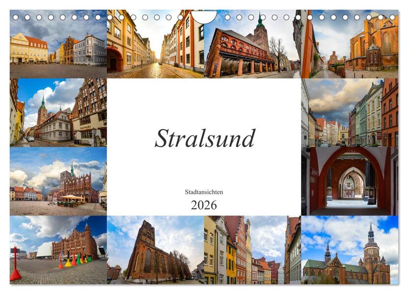 Stralsund Stadtansichten (Wandkalender 2026 DIN A4 quer) CALVENDO Monatskalender