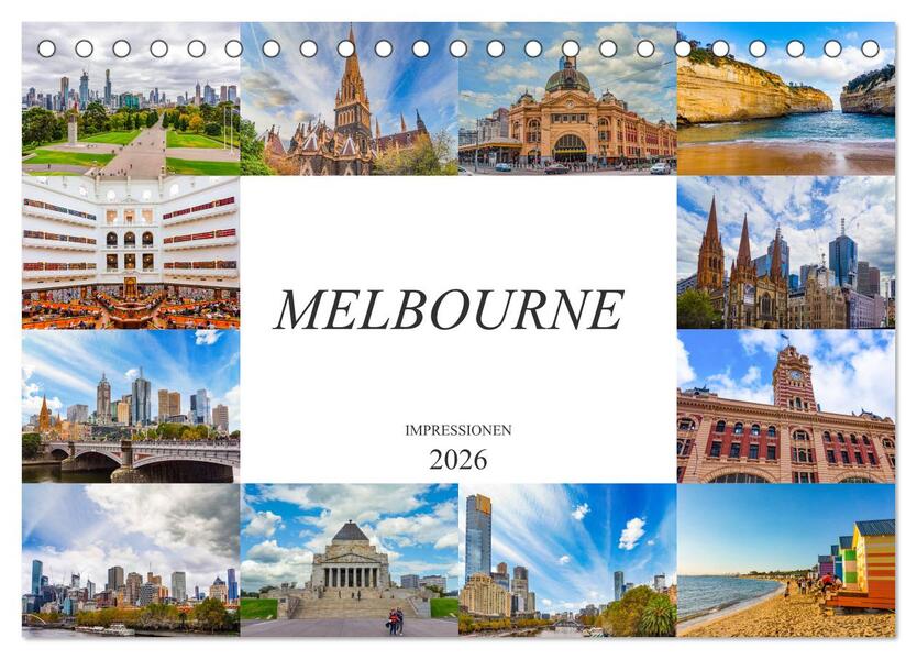 Melbourne Impressionen (Tischkalender 2026 DIN A5 quer) CALVENDO Monatskalender