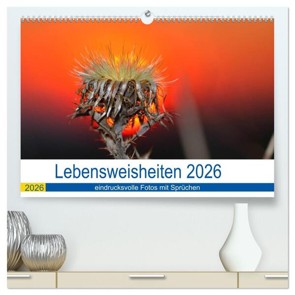 Lebensweisheiten 2026 (hochwertiger Premium Wandkalender 2026 DIN A2 quer) Kunstdruck in Hochglanz