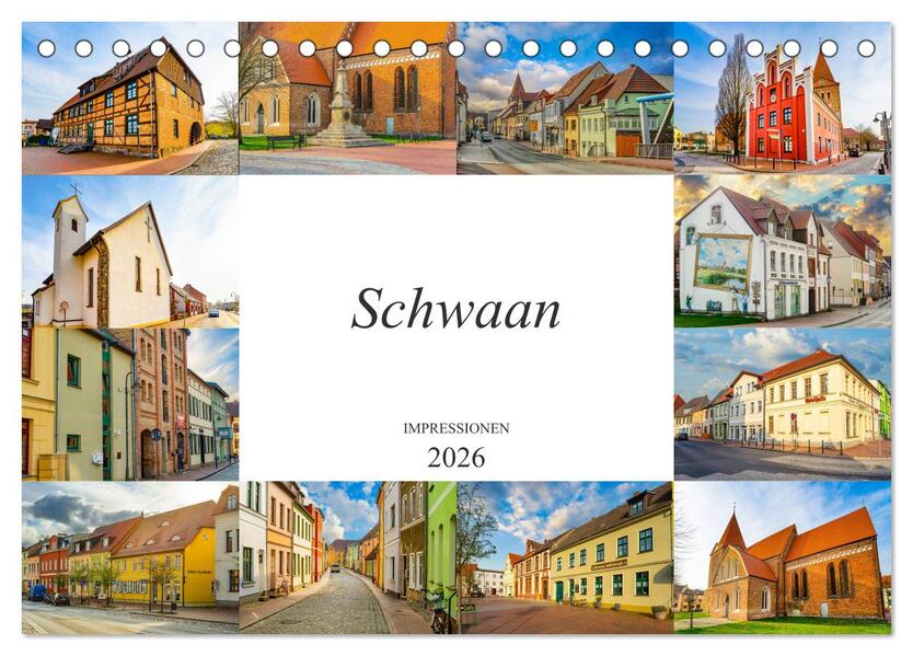 Schwaan Impressionen (Tischkalender 2026 DIN A5 quer) CALVENDO Monatskalender