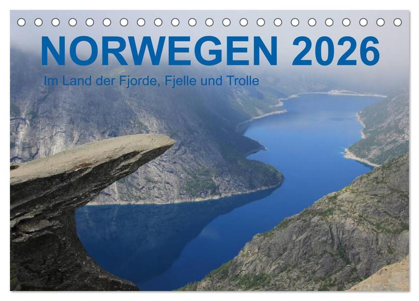 Norwegen 2026 - Im Land der Fjorde Fjelle und Trolle (Tischkalender 2026 DIN A5 quer) CALVENDO Monatskalender