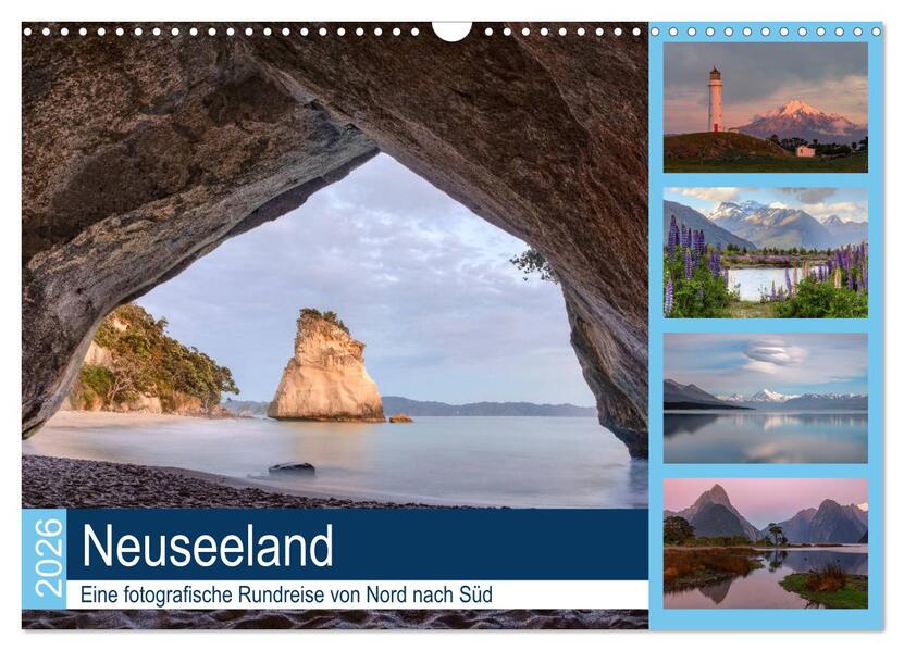 Neuseeland - Eine fotografische Rundreise von Nord nach Süd (Wandkalender 2026 DIN A3 quer) CALVENDO Monatskalender