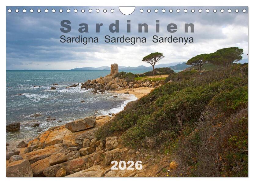 Sardinien Sardigna Sardegna Sardenya 2026 (Wandkalender 2026 DIN A4 quer) CALVENDO Monatskalender