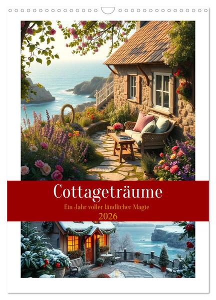 Cottageträume - Ein Jahr voller ländlicher Magie (Wandkalender 2026 DIN A3 hoch) CALVENDO Monatskalender